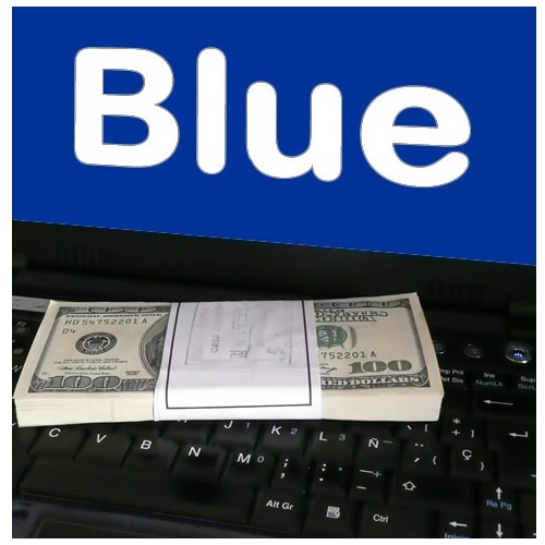 Dólar Blue sobre teclado